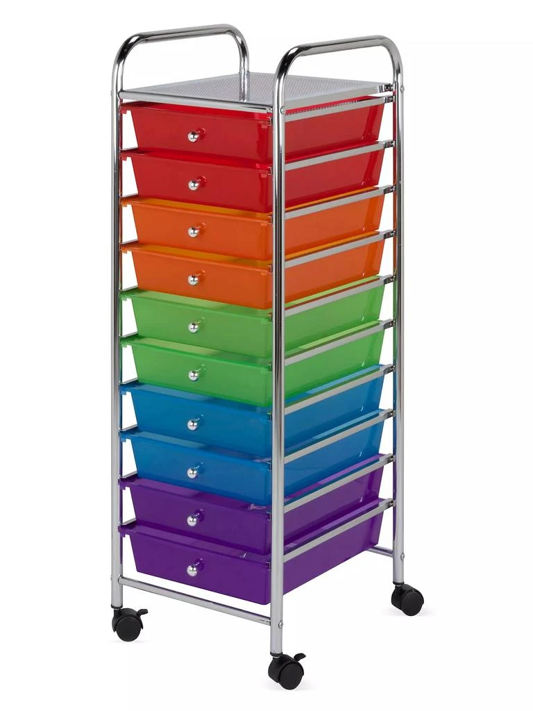 商品Honey Can Do|10-Drawer Multicolor Rolling Cart,价格¥892,第1张图片