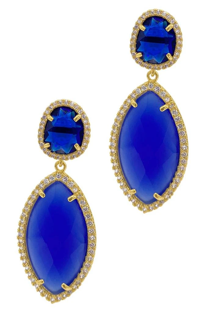 商品ADORNIA|Water Resistant Blue Drop Marquis Halo Earrings,价格¥298,第1张图片