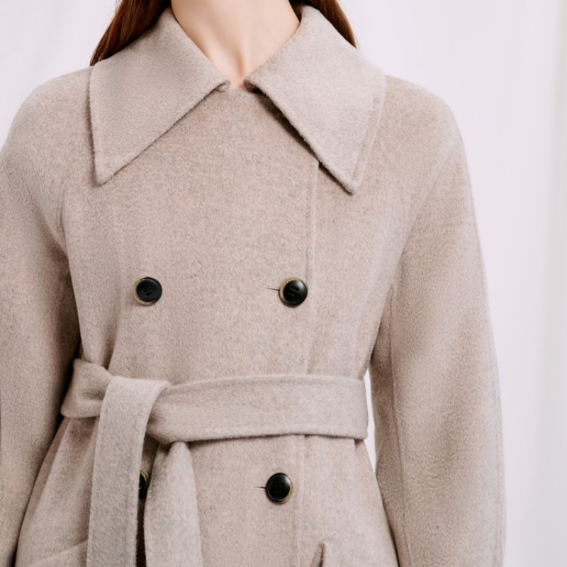 Enola Wool Coat - Oatmeal | Enola羊毛大衣 - 燕麦色商品第8张图片规格展示