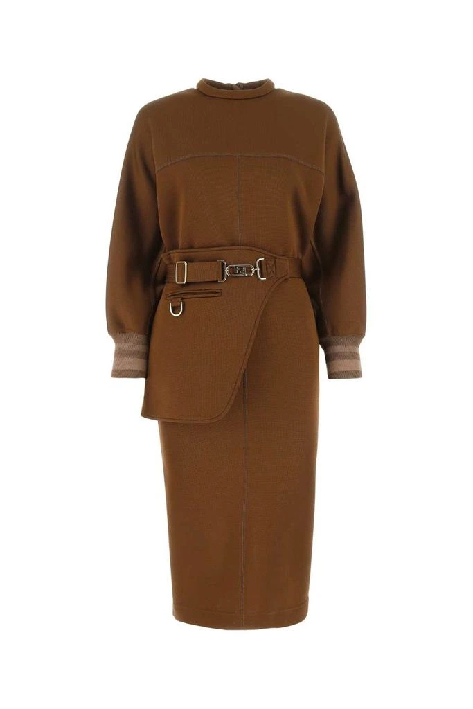 商品Fendi|Fendi Belted Long-Sleeved Midi Dress,价格¥16105,第1张图片