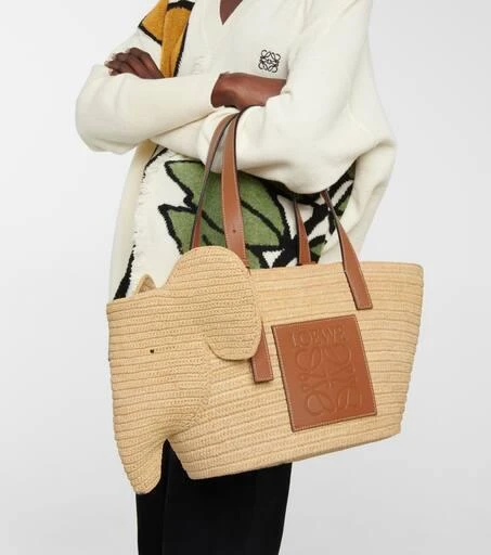 商品Loewe|Elephant Basket酒椰叶纤维托特包,价格¥13103,第2张图片详细描述
