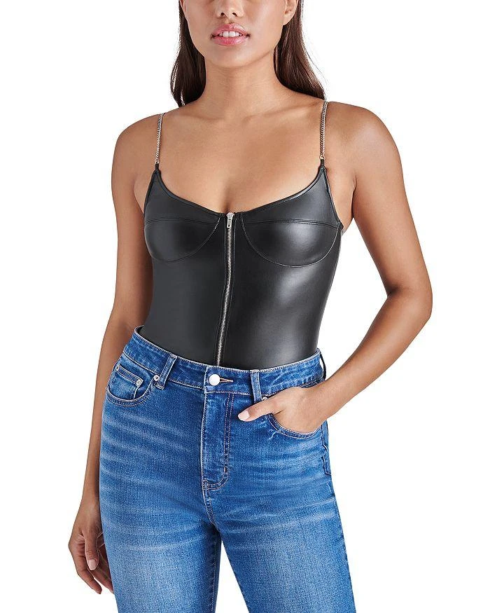 商品Steve Madden|Haven Faux Leather Chain Strap Bodysuit,价格¥132,第1张图片