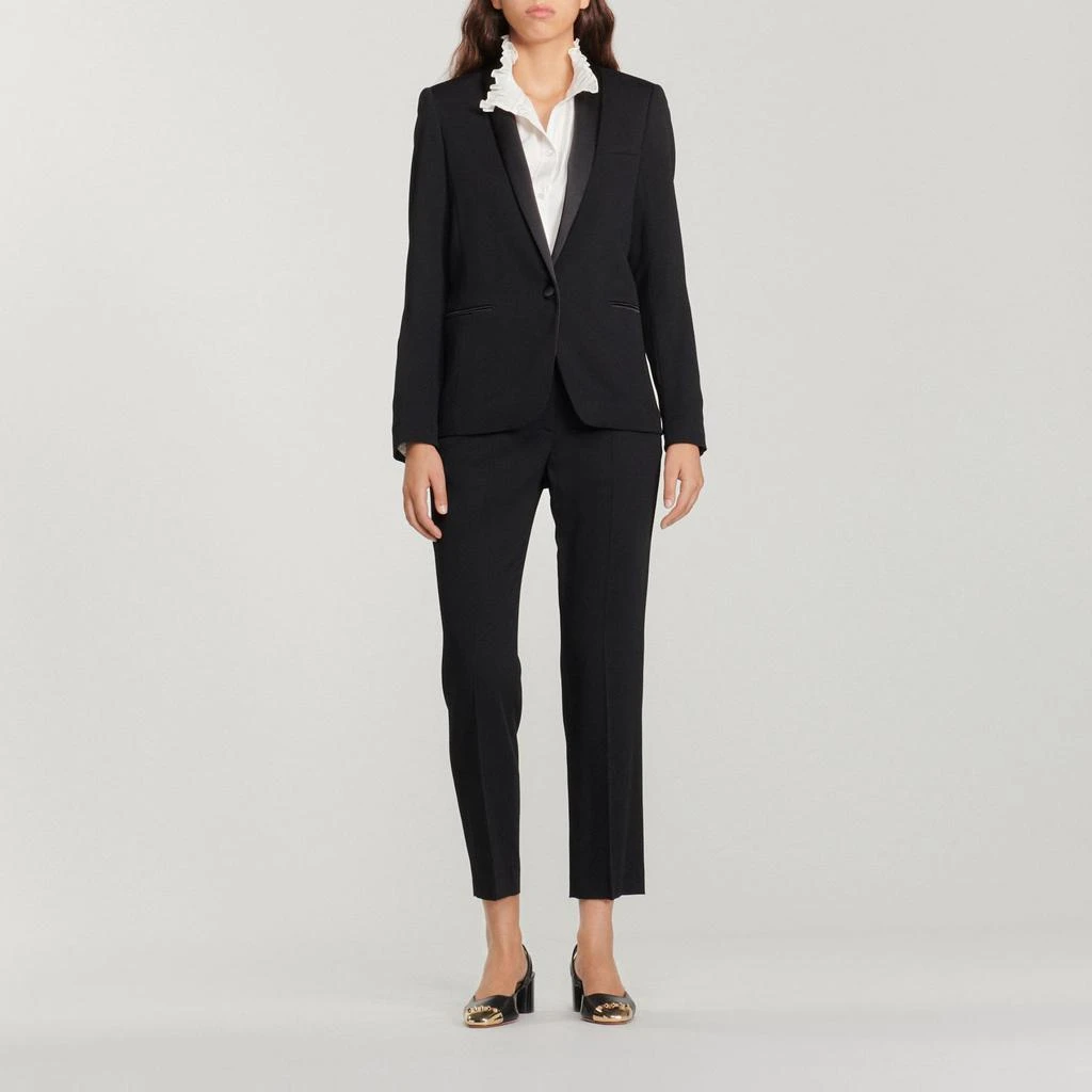 商品Sandro|Tuxedo jacket with satin inset,价格¥1486,第1张图片