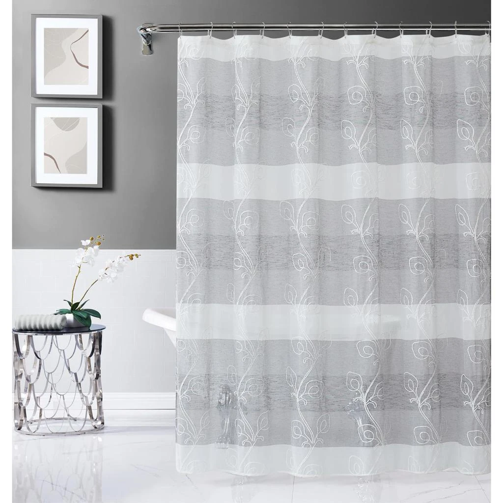 商品Dainty Home|Shower Curtain With Chenille Embroidery,价格¥303,第1张图片