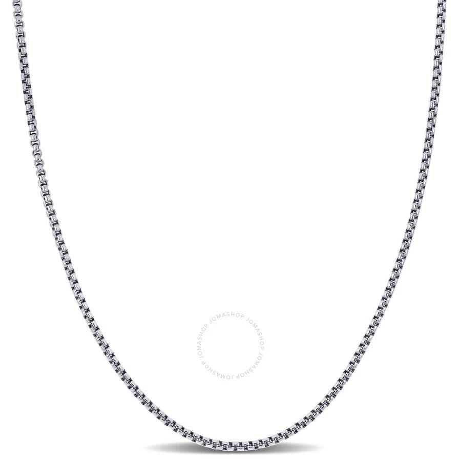商品Amour|1.6mm Hollow Round Box Link Chain Necklace in 10k White Gold - 18 in,价格¥1339,第1张图片