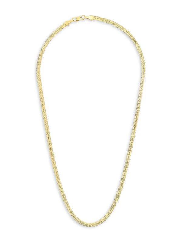 商品Sterling Forever|14K Goldplated Herringbone Chain Necklace/18",价格¥199,第2张图片详细描述