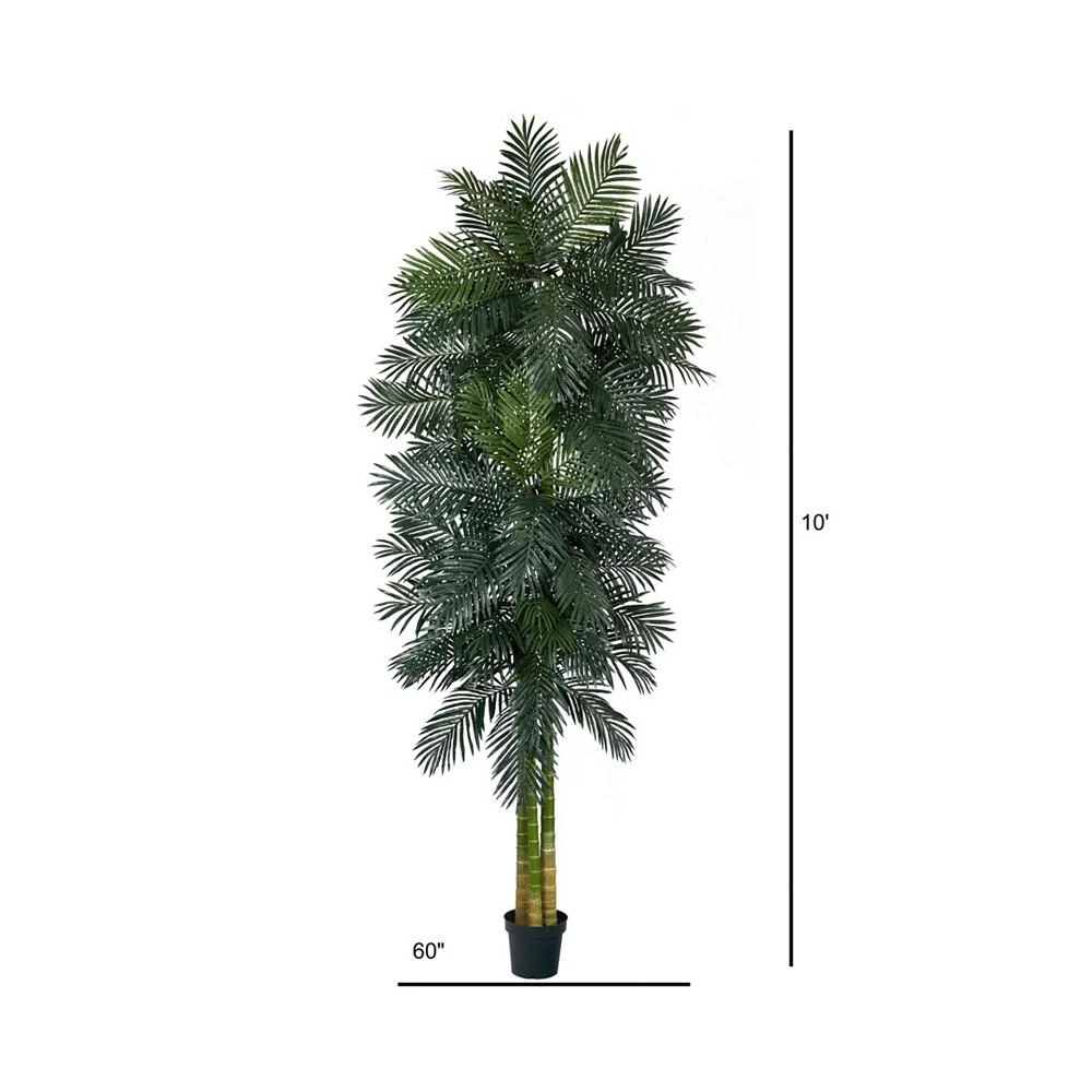 商品NEARLY NATURAL|Triple Stalk Cane Artificial Palm Tree, 10',价格¥3531,第2张图片详细描述