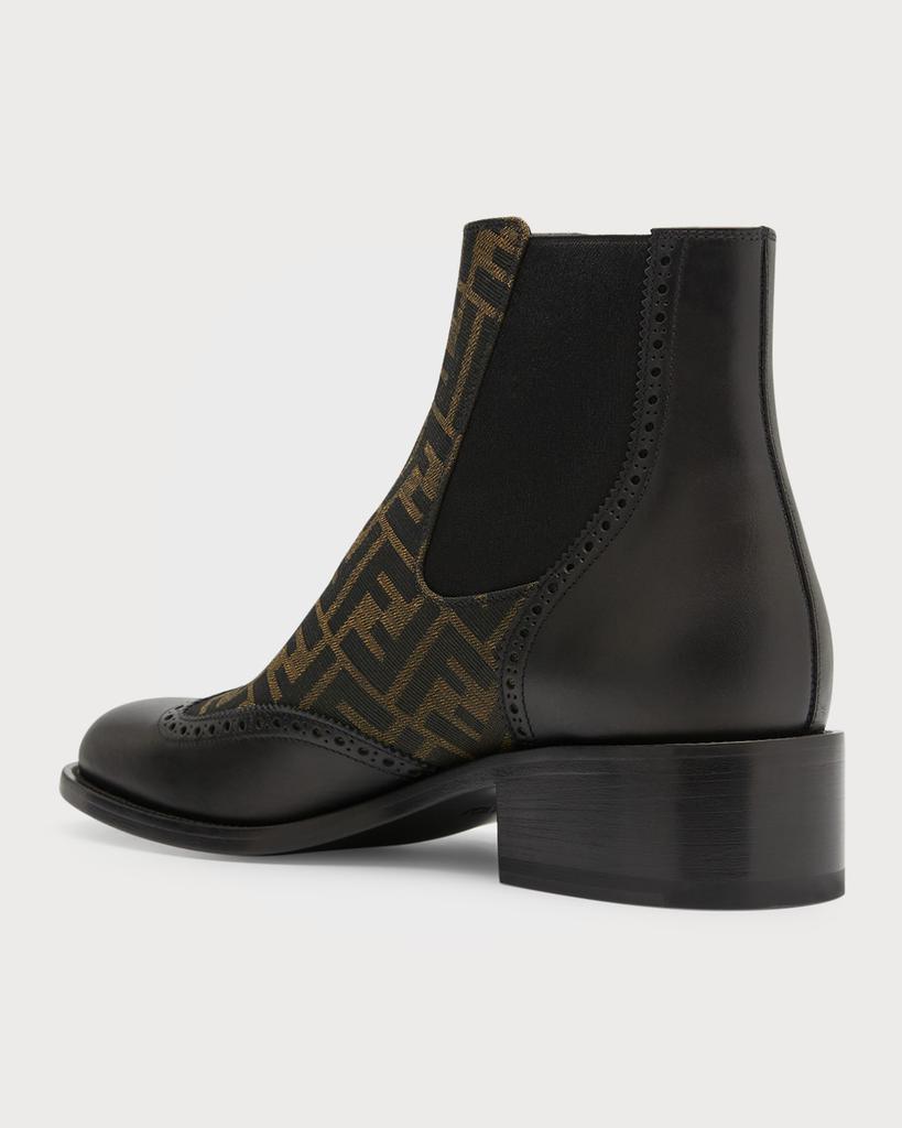 Men's Stivaletto Leather & Textile Monogram Chelsea Boots商品第3张图片规格展示