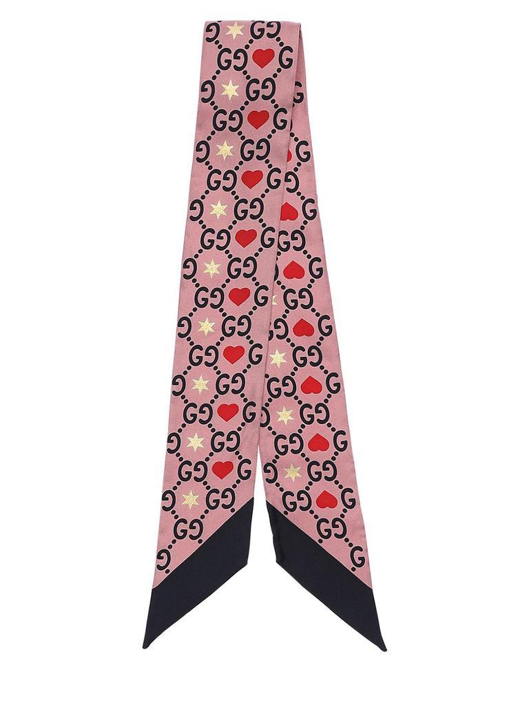 商品Gucci|Gg Hearts Printed Silk Neck Bow,价格¥1564,第5张图片详细描述