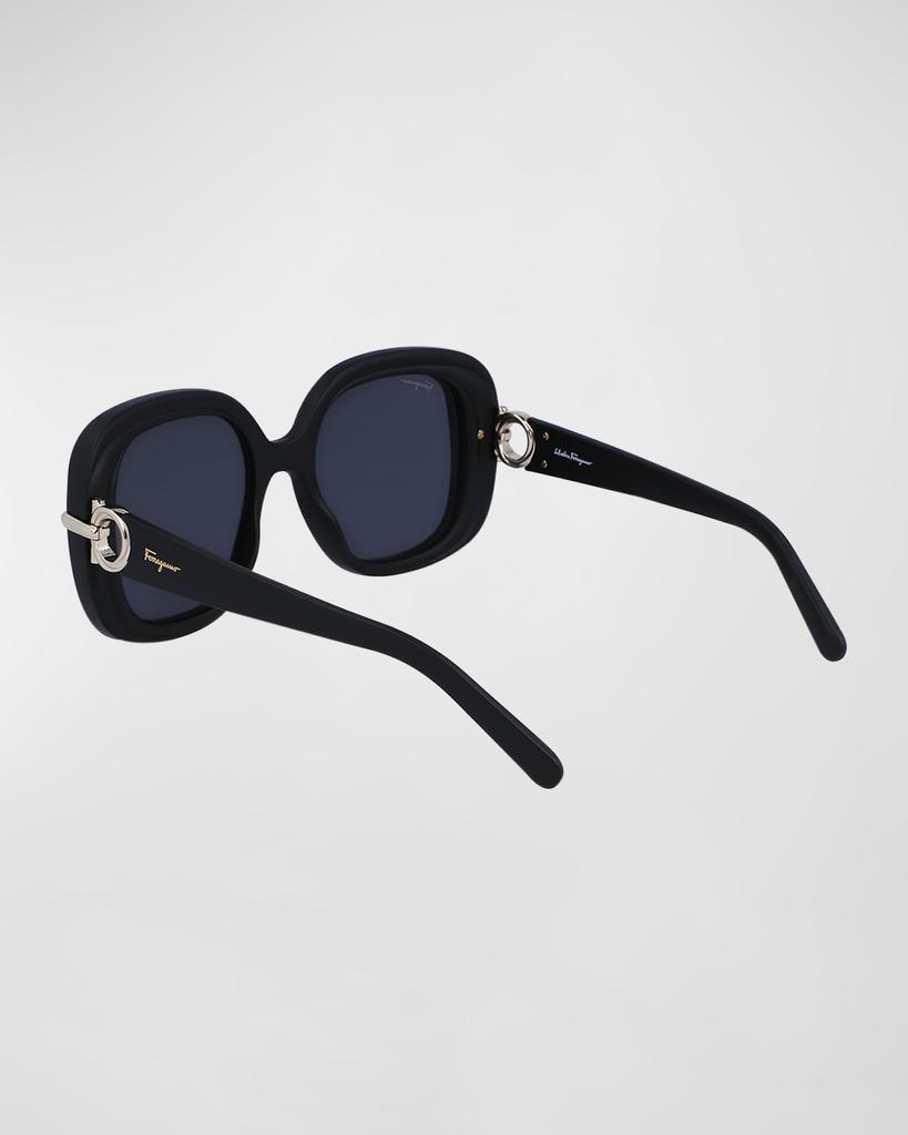 商品Salvatore Ferragamo|Gancini Hinge Rectangle Injection Plastic Sunglasses,价格¥2232,第4张图片详细描述