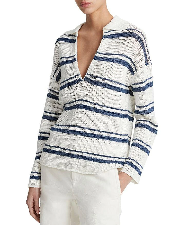 商品Vince|Cotton Racked Ribbed Stripe Sweater,价格¥819,第4张图片详细描述