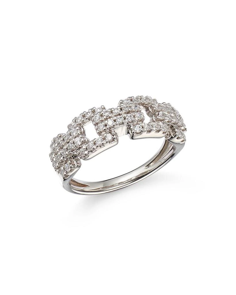 商品Bloomingdale's|Diamond Pave Square Link Statement Ring in 14K White Gold, 0.5 tcw,价格¥9919,第1张图片