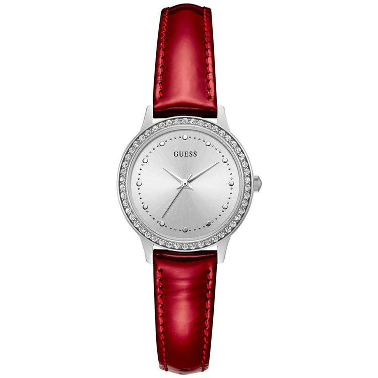 商品GUESS|Women's Red Patent Leather Strap Watch 30mm, A Macy's Exclusive Style,价格¥561,第2张图片详细描述