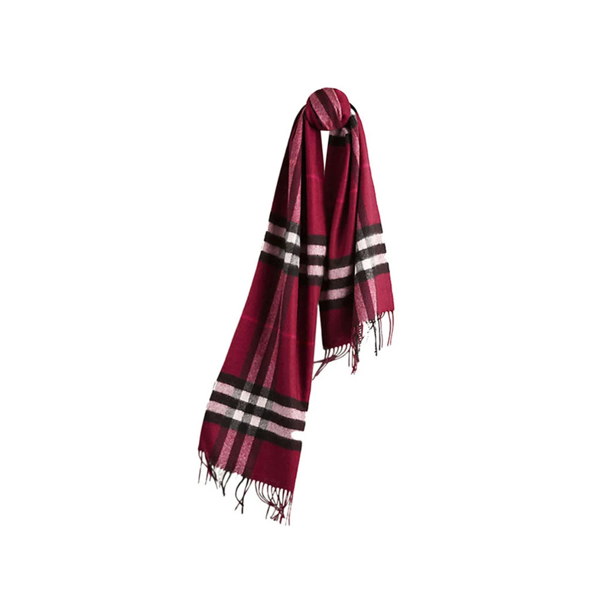 商品Burberry|Burberry 博柏利 女士Giant Icon羊绒围巾梅红色 3994153,价格¥3593,第1张图片