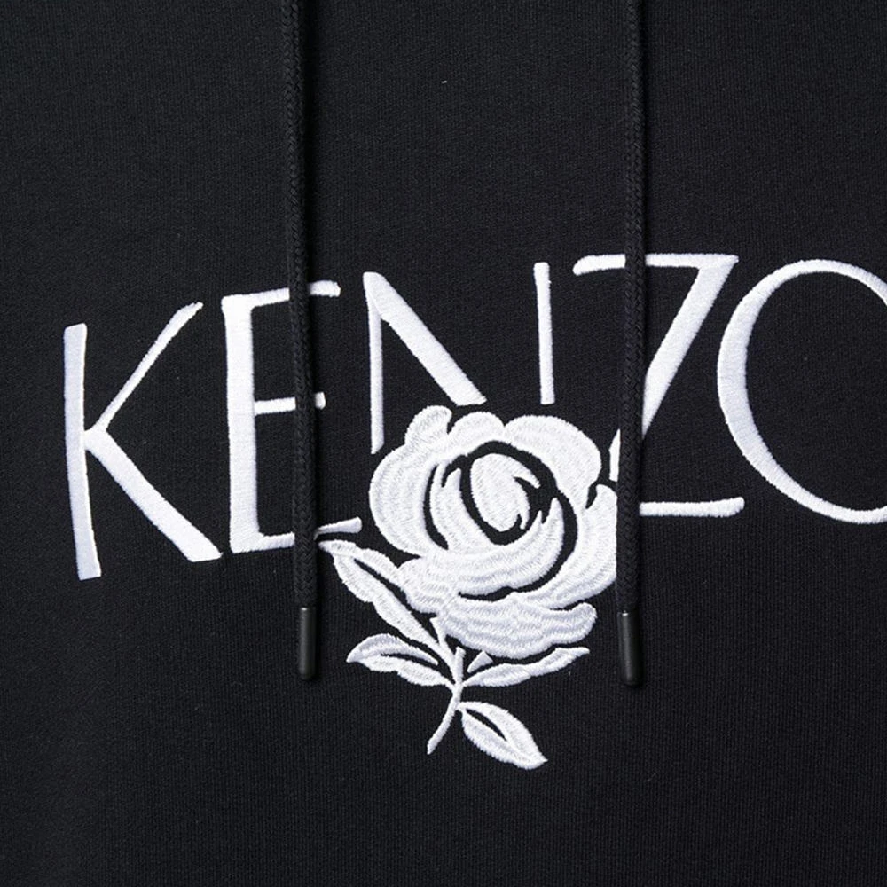 商品Kenzo|Kenzo 高田贤三 19春夏女士黑色纯棉字母印花抽绳连帽卫衣运动衫 F952SW780952-99,价格¥1855,第1张图片