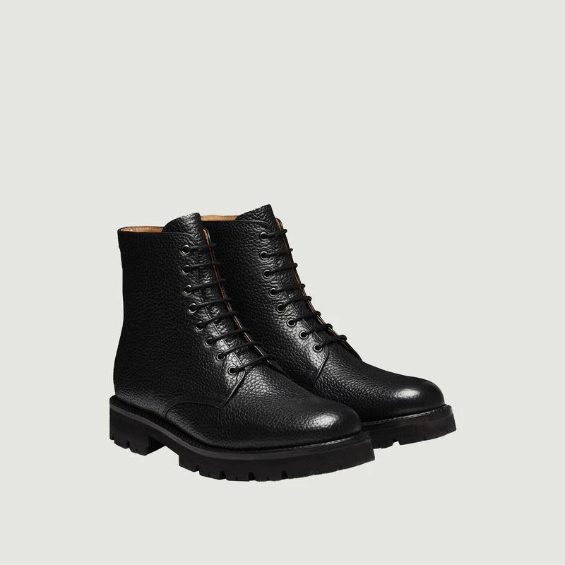 商品Grenson|Hadley boots in hammered calf leather black grain GRENSON,价格¥1636,第2张图片详细描述