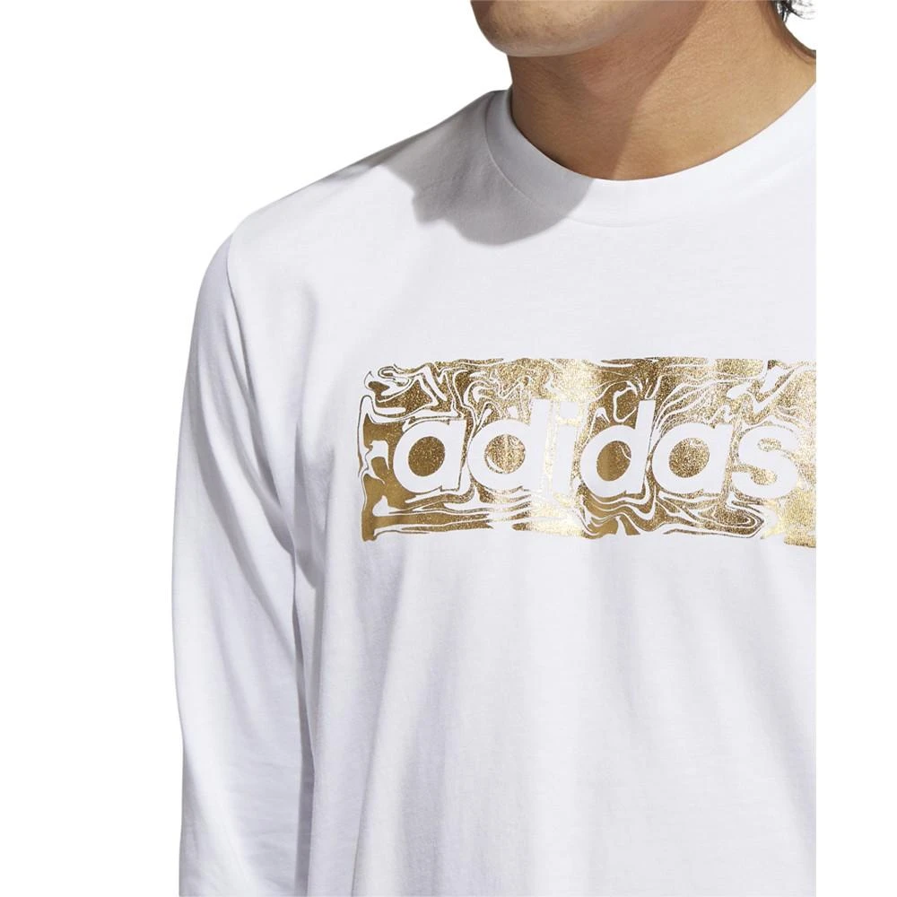 商品Adidas|Men's Metallic Liquid Logo Graphic Long-Sleeve T-Shirt,价格¥262,第4张图片详细描述