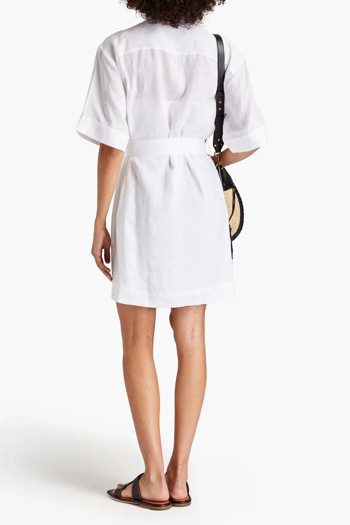 商品Equipment|Oriel belted linen mini shirt dress,价格¥1321,第1张图片