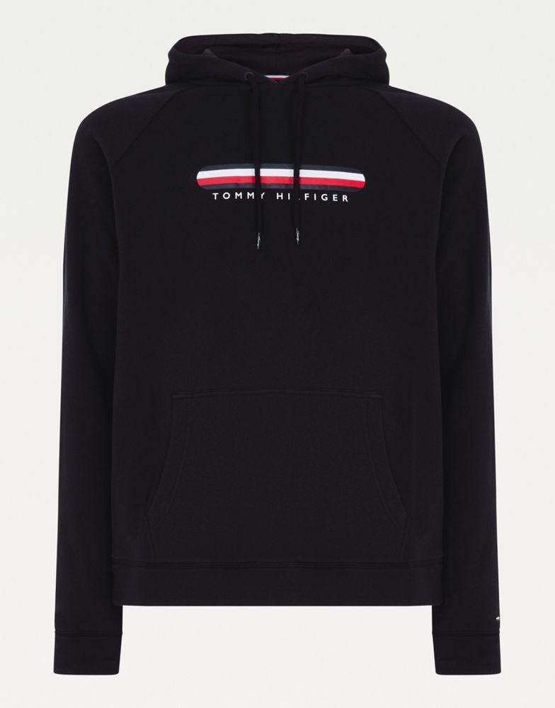 Tommy Hilfiger lounge flag hoodie in black商品第4张图片规格展示