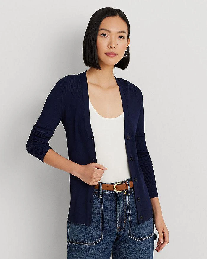 商品Ralph Lauren|Ribbed V Neck Cardigan,价格¥646,第4张图片详细描述