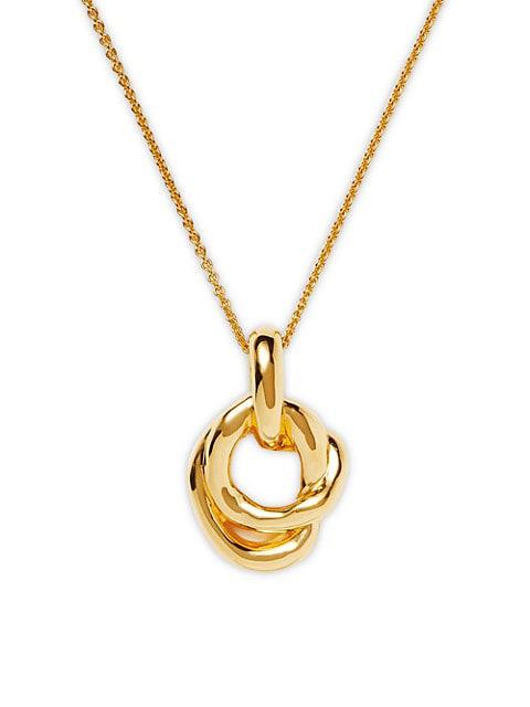 Molten Pearl 18K Gold-Plate Twisted Double Pendant Necklace商品第1张图片规格展示