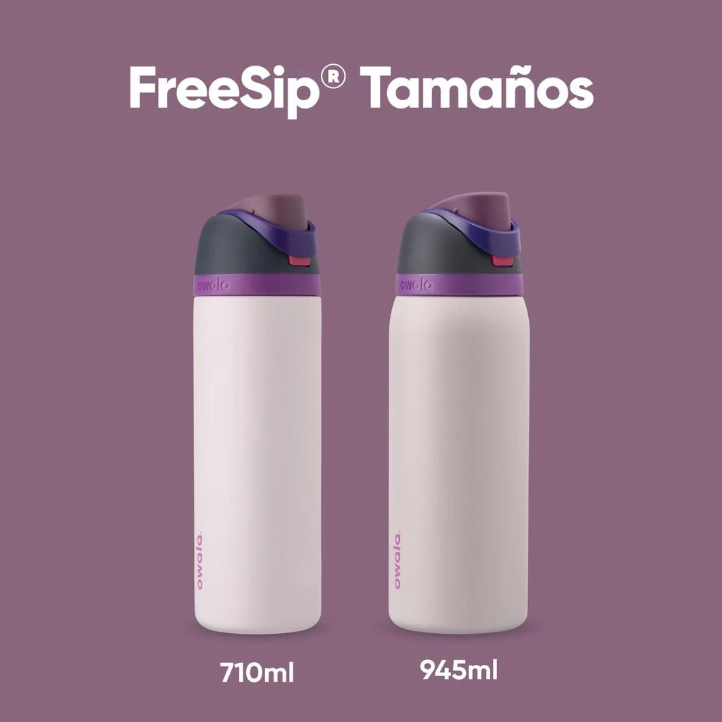 商品Owala|Owala FreeSip Insulated Stainless Steel Water Bottle with Straw for Sports, Travel, and School BPA-Free Sports Water Bottle, 32 oz, Dreamy Field,价格¥207,第5张图片详细描述