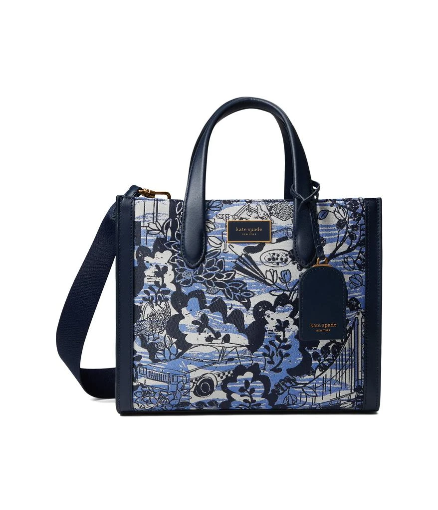 商品Kate Spade|Manhattan Walk In The Park Toile Jacquard Fabric Small Tote,价格¥1786,第1张图片