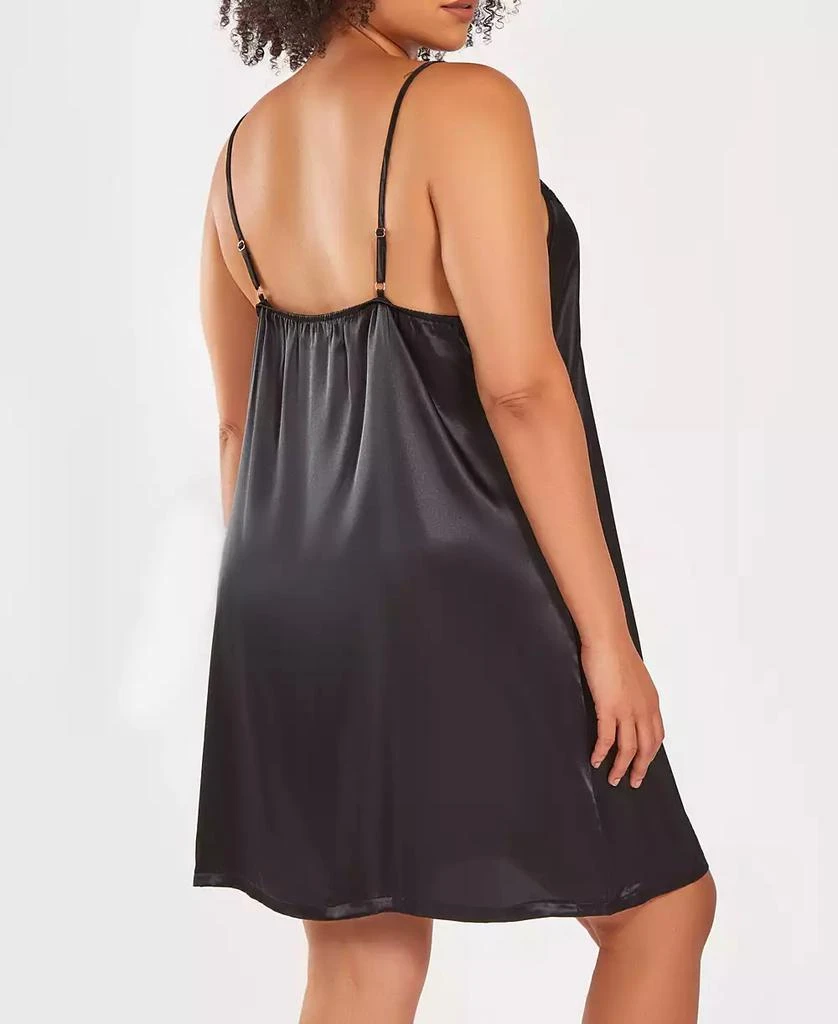 商品iCollection|Plus Sizes Silky Center Jeweled Chemise Nightgown,价格¥368,第2张图片详细描述