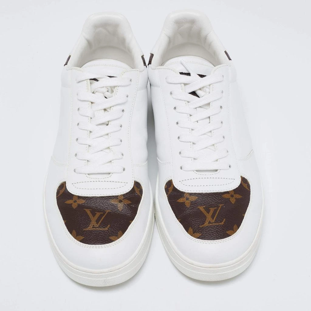 商品[二手商品] Louis Vuitton|Louis Vuitton White/Brown Leather and Monogram Canvas Rivoli Low-Top Sneakers Size 41.5,价格¥3813,第3张图片详细描述