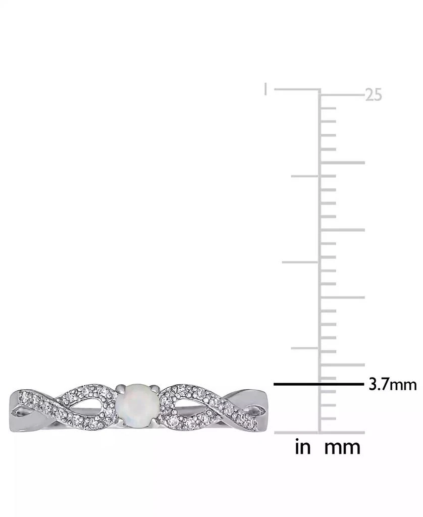 商品Macy's|Opal (1/10 ct. t.w.) and Diamond (1/10 ct. t.w.) Sterling Silver, Infinity Ring,价格¥735,第5张图片详细描述