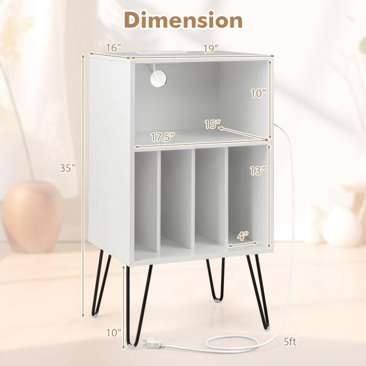 Record Player Stand with Charging Station for Living Room Bedroom 商品