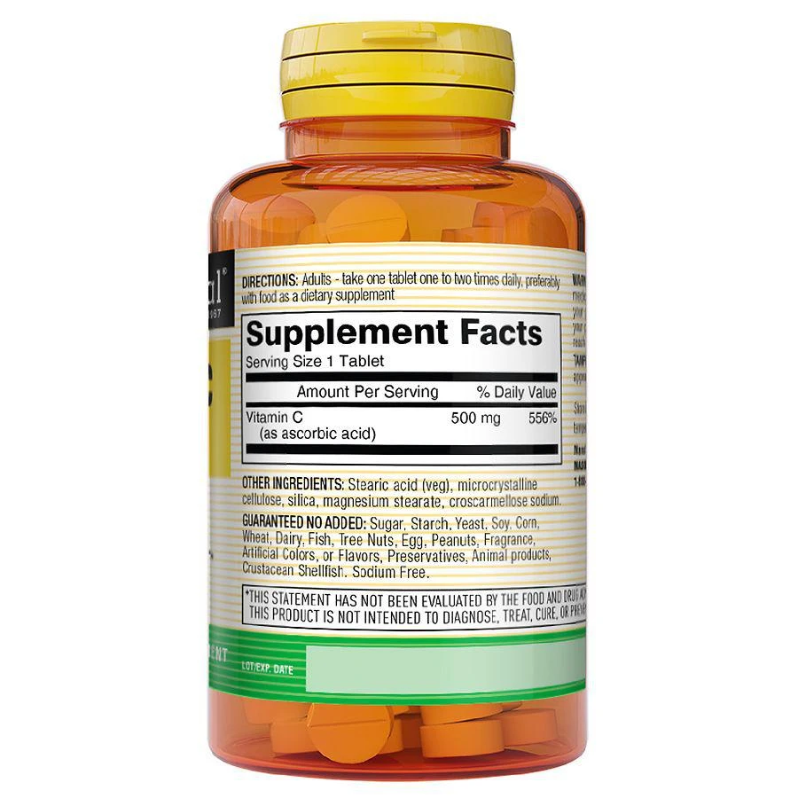 商品Mason Natural|Vitamin C 500 Tablets,价格¥19,第3张图片详细描述