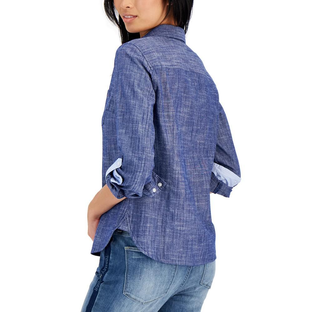 商品Tommy Hilfiger|Women's Cotton Printed Roll-Tab Utility Shirt,价格¥359,第4张图片详细描述