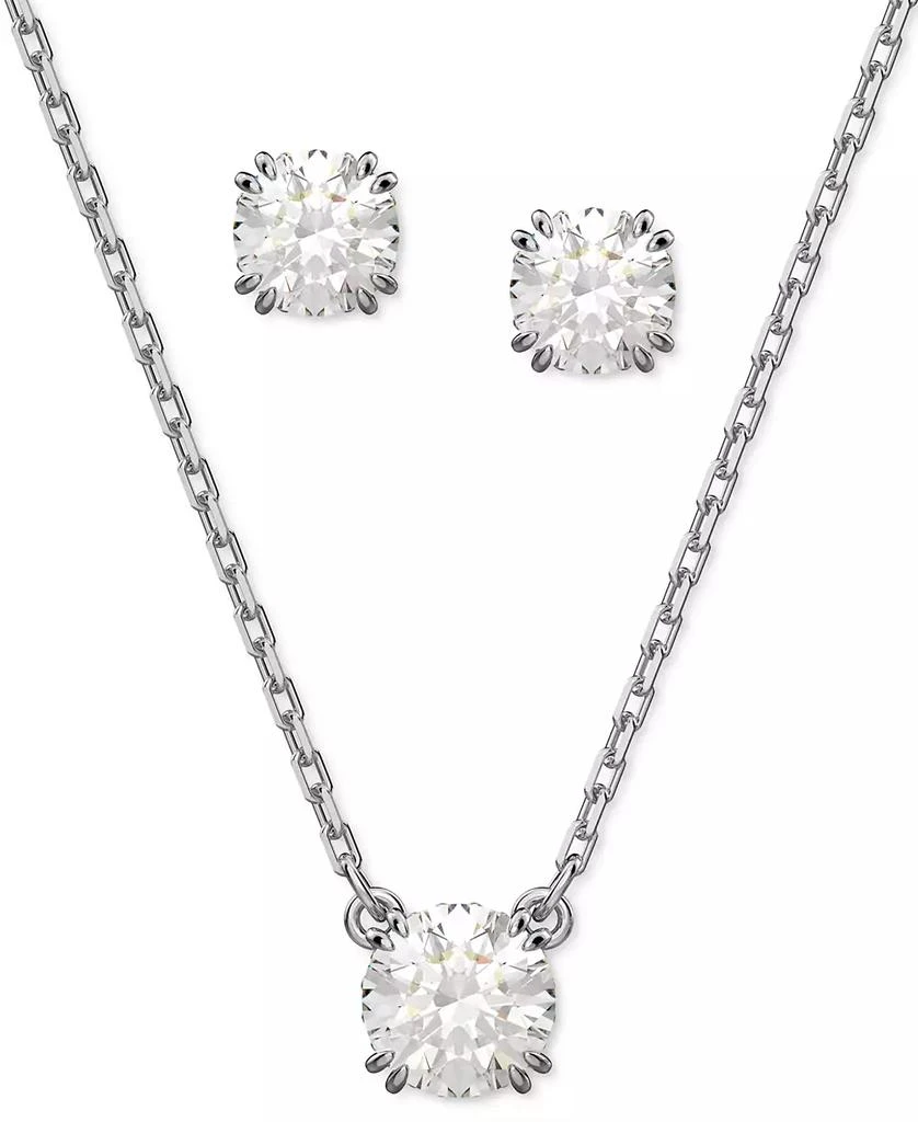 商品Swarovski|Silver-Tone 2-Pc. Set Crystal Earrings and Necklace, 14-7/8" + 2" extender,价格¥1408,第1张图片