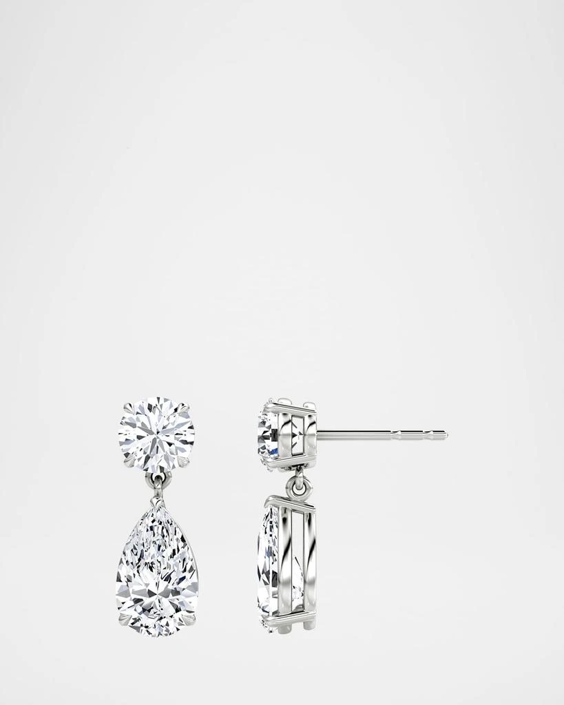 商品VRAI|14K White Gold Duo Pear Lab Created/VRAI Created Diamond Drop Earrings,价格¥26739,第4张图片详细描述