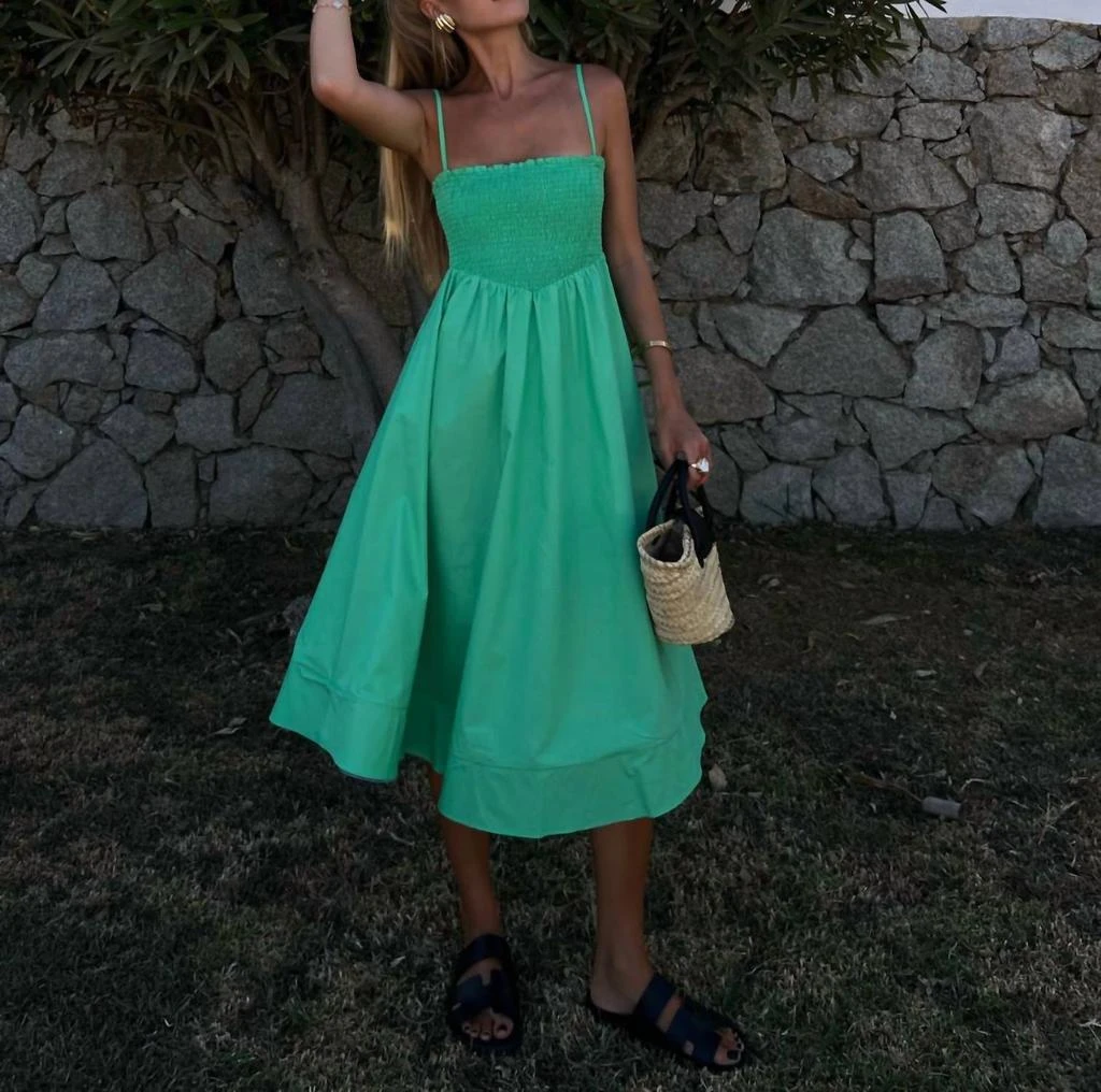 商品Glamorous|Gracie Smocked Midi In Green,价格¥581,第1张图片