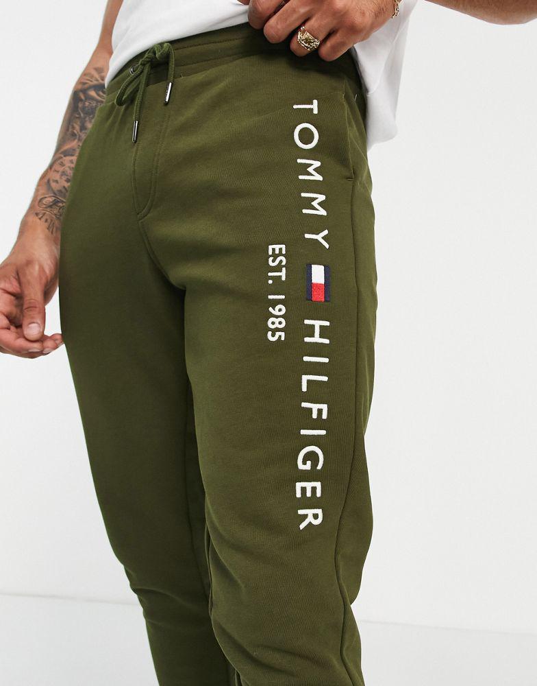 Tommy Hilfiger embroidered flag logo cuffed joggers in green商品第4张图片规格展示