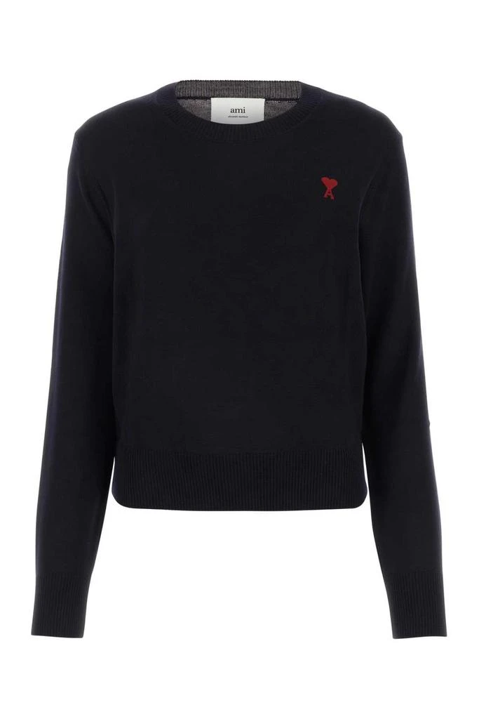 商品AMI|AMI Logo Embroidered Crewneck Knitted Jumper,价格¥1760,第1张图片