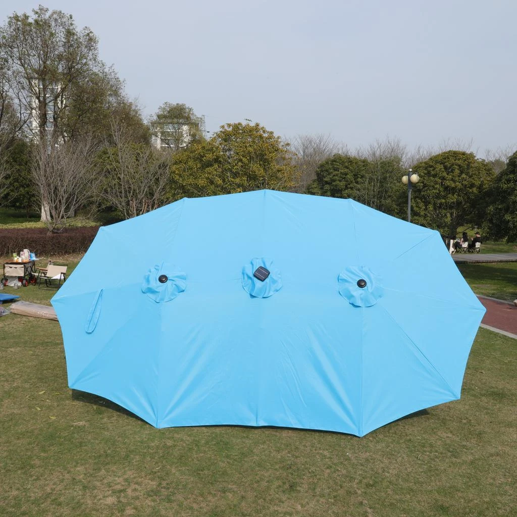 Streamdale 15ft Double-Sided Market Umbrella with Crank Lift for Ample Shade 商品