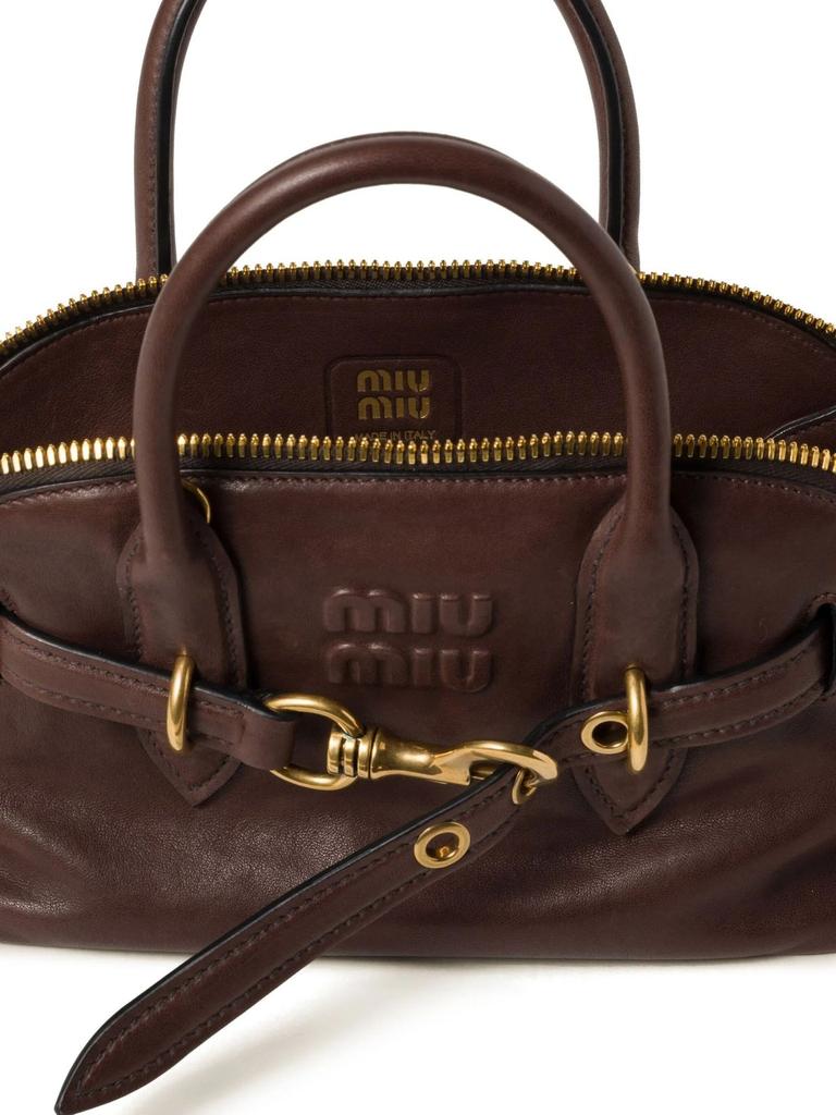 MIU MIU バッグ Miu Miu Logo Embossed Zipped Shoulder Bag – On Sale Now with