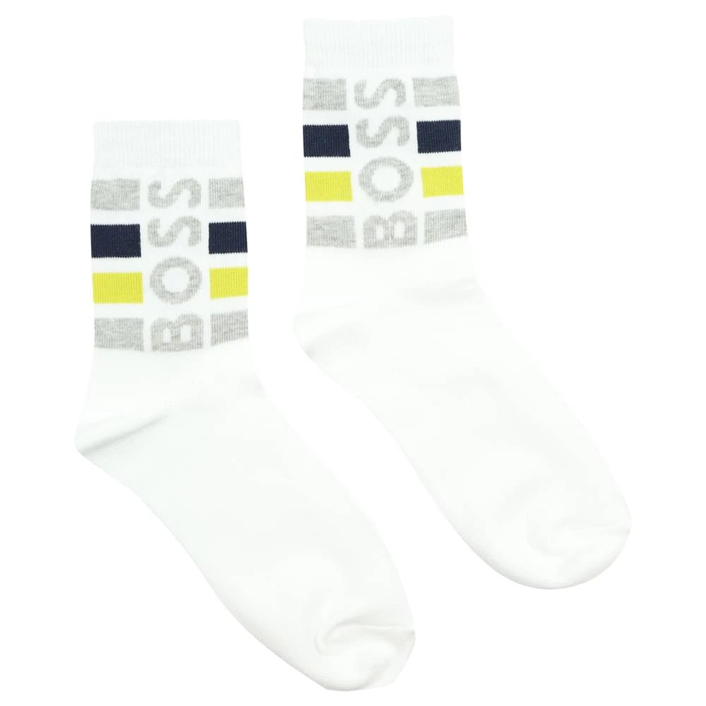 商品Hugo Boss|2 Pack Navy & White Logo Socks,价格¥94,第3张图片详细描述
