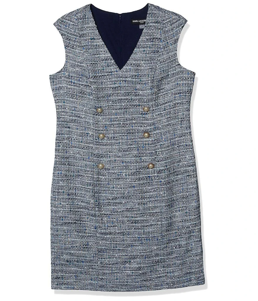 商品Karl Lagerfeld Paris|Women's Sleeveless Multi Colored Tweed Shift Dress,价格¥658,第1张图片