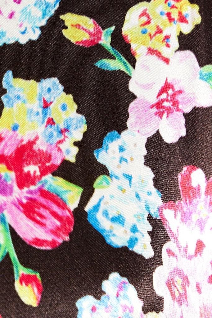 Oversized floral-print satin shirt商品第4张图片规格展示