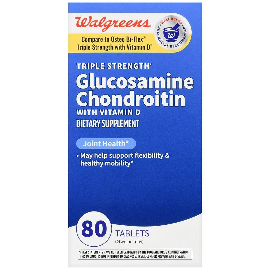 商品Walgreens|Glucosamine Chondroitin with Vitamin D Tablets Triple Strength (40 days),价格¥208,第2张图片详细描述