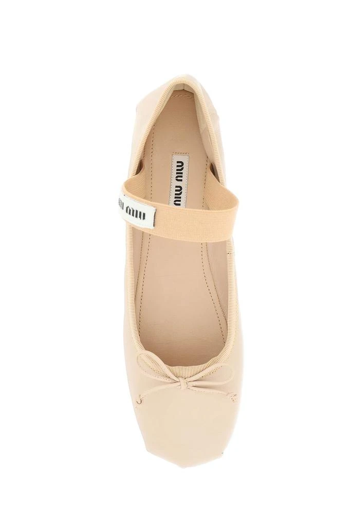 商品Miu Miu|Miu miu leather ballet flats,价格¥3427,第2张图片详细描述