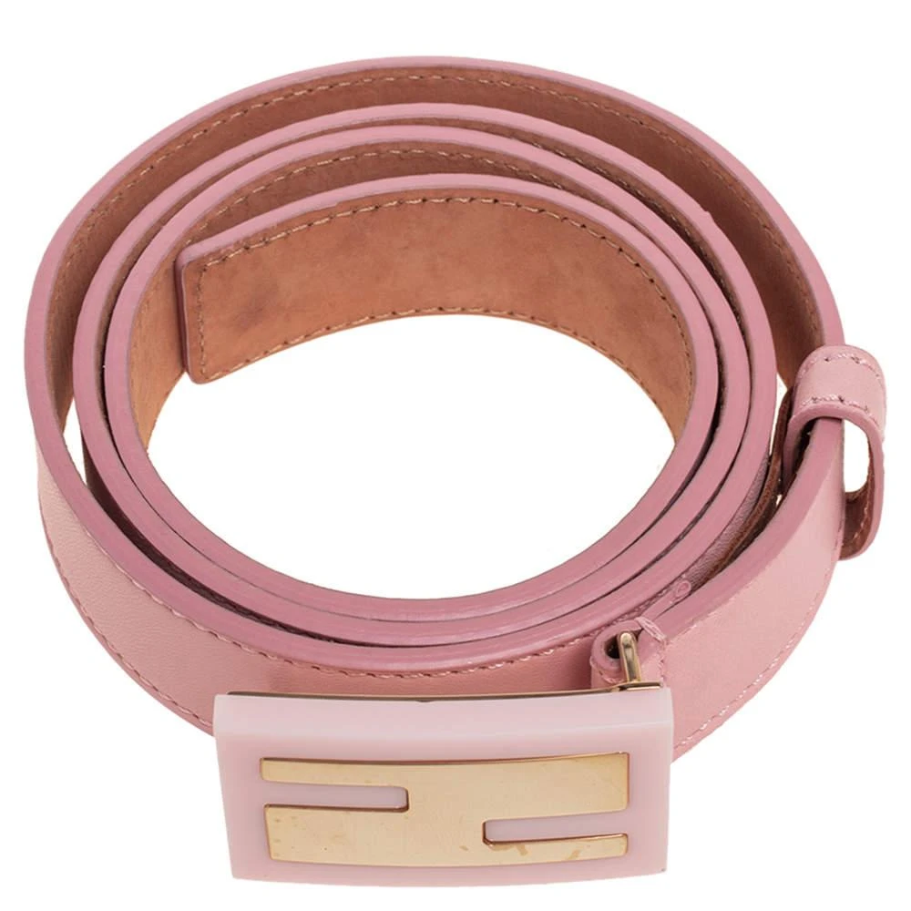 商品[二手商品] Fendi|Fendi Pink Leather FF Logo Belt 95CM,价格¥1199,第3张图片详细描述