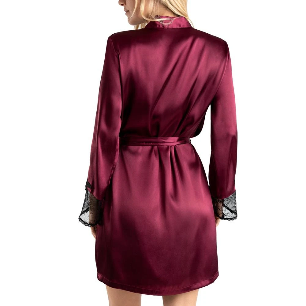 商品Linea Donatella|Women's Enchante Satin Lace-Trim Robe,价格¥190,第2张图片详细描述