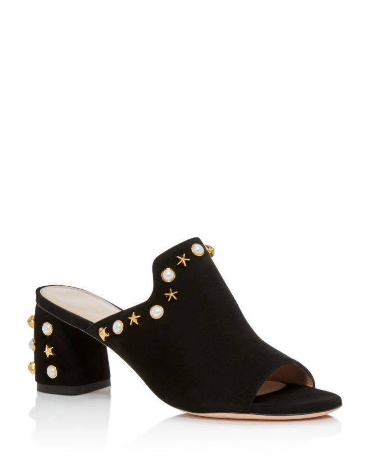 商品Stuart Weitzman|Women's Do Hickey Embellished Suede Mules,价格¥1305,第1张图片