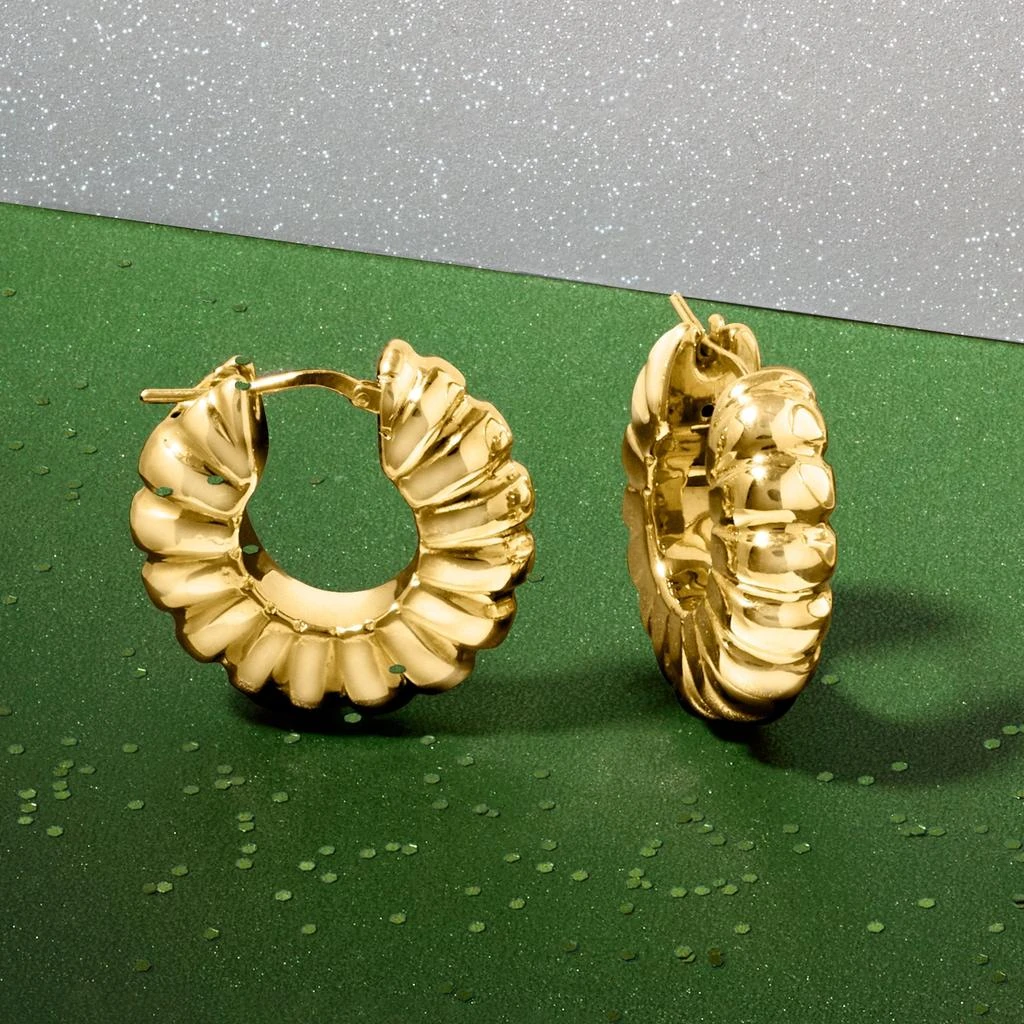 商品Ross-Simons|Italian 14kt Yellow Gold Shrimp Hoop Earrings,价格¥6755,第3张图片详细描述