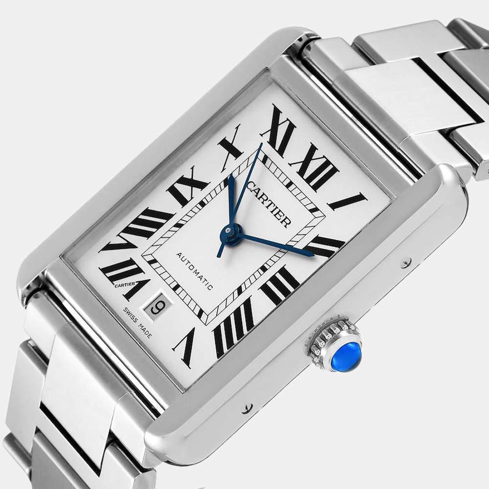 Cartier Silver Stainless Steel Tank Solo W5200028 Automatic Men's Wristwatch 31 mm商品第2张图片规格展示